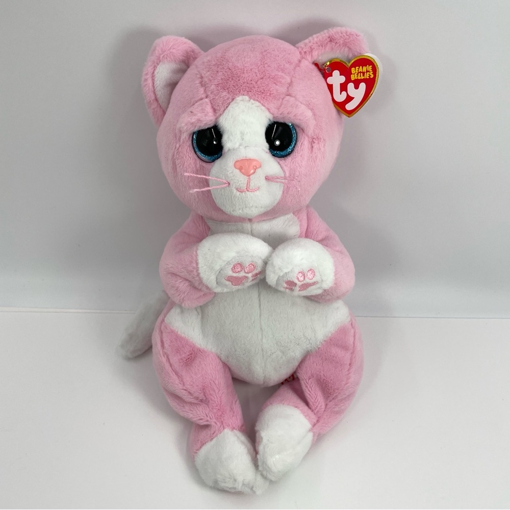 Ty Beanie Bellies LILLIBELLE the Pink Cat Plush Medium 12”